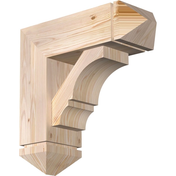 Ekena Millwork Balboa Arts and Crafts Smooth Bracket w/ Offset Brace, Douglas Fir, 7 1/2"W x 22"D x 22"H BKT0806X22X22BOA03SDF - main